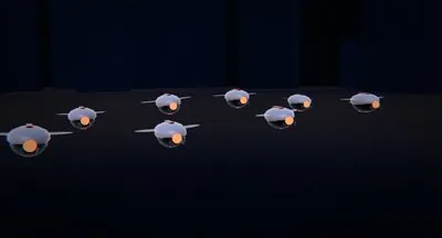 A swarm of small hovering mite drones